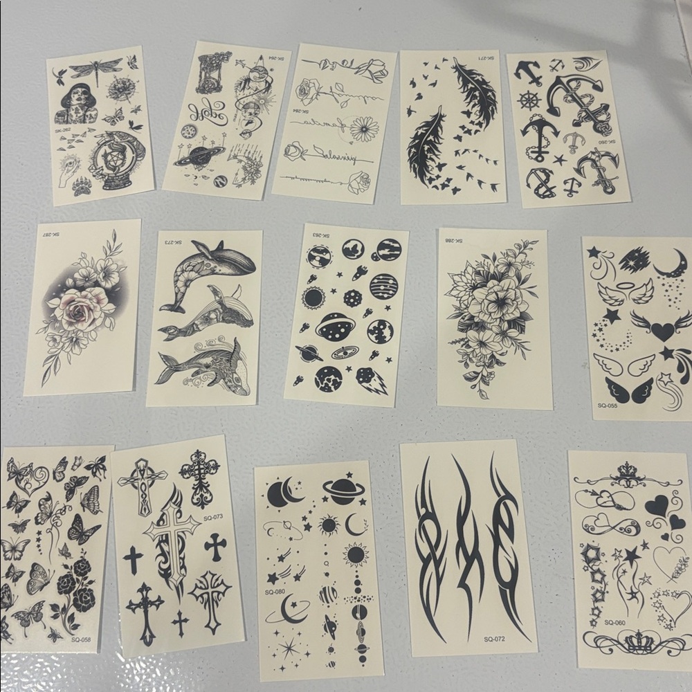 15 sheets whimsygoth/goth Assorted Temporary Tattoo Sheets